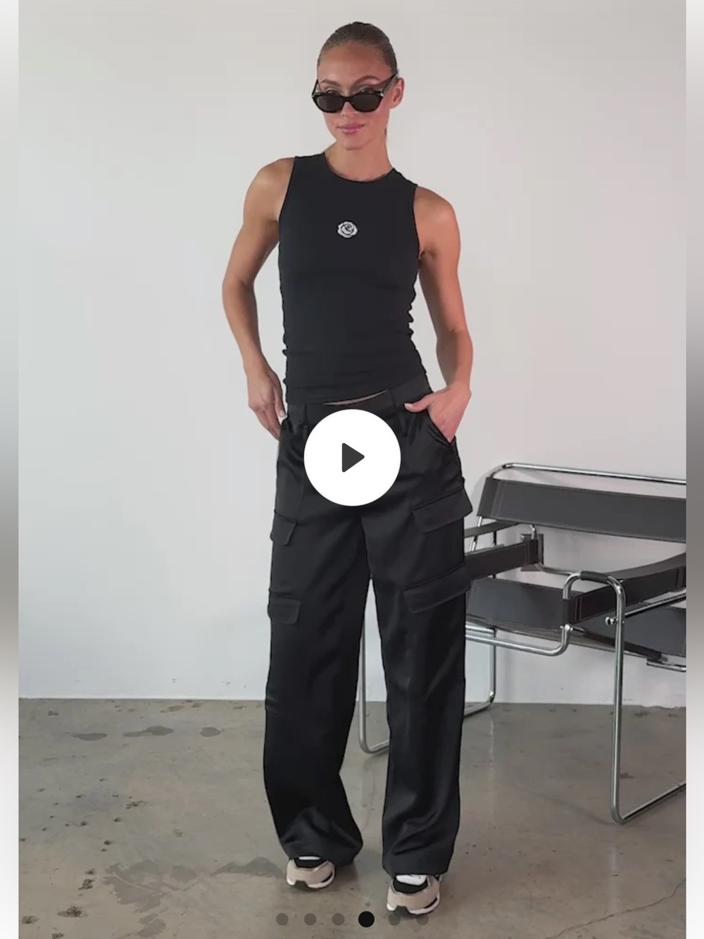 Milan Satin Cargo Pant - Picture 4 of 8